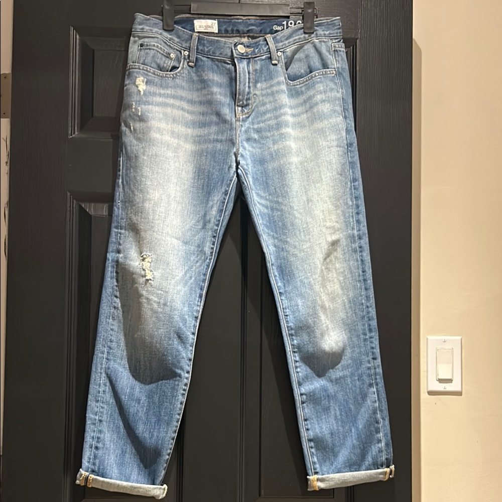 GAP Blue Boyfriend Jeans Distressed Casual